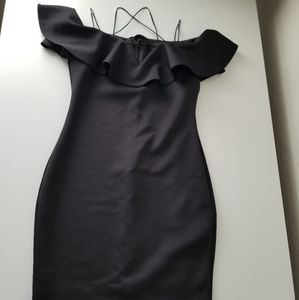 Guess Black Off the Shoulder Dress.